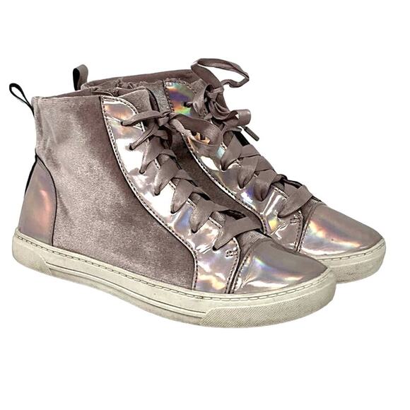 Justice High Top Sneakers Pink Girls Size 3 - Picture 1 of 9